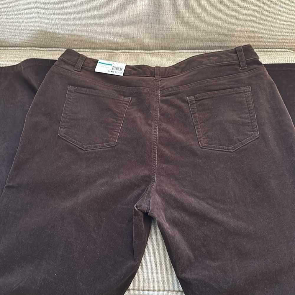 NWT Tummy Slimming Corduroy Slimming Panels Relaxed Walnut Brown Charter Club 16 - Picture 4 of 8